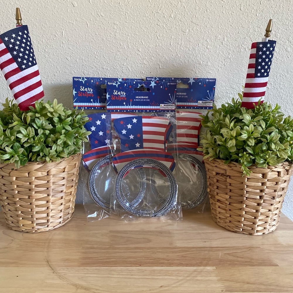 New three sets of six 4th of July party headbands 🇺🇸